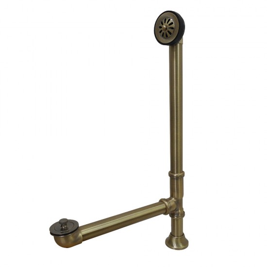 Kingston Brass Clawfoot Tub Waste & Overflow Drain, Antique Brass