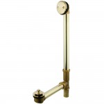 Kingston Brass 18" Tub Waste with Overflow with Lift and Lock Drain, Polished Brass