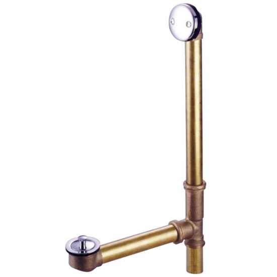 Kingston Brass 18" Tub Waste with Overflow with Lift and Lock Drain, Polished Chrome