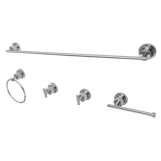 Kingston Brass Concord 5-Piece Bathroom Accessory Set, Polished Chrome