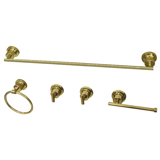 Kingston Brass Concord 5-Piece Bathroom Accessory Set, Polished Brass