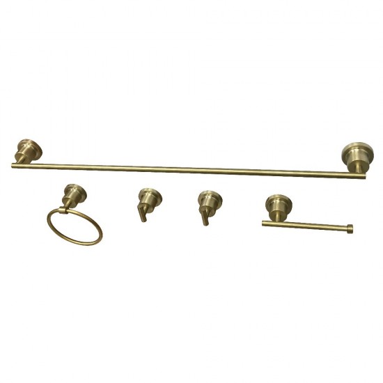 Kingston Brass  Concord 5-Piece Bathroom Accessory Set, Brushed Brass