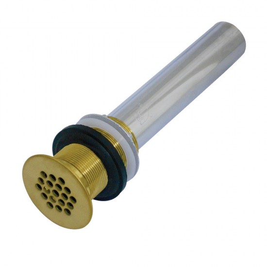 Kingston Brass Fauceture Grid Drain without Overflow, Brushed Brass