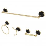 Kingston Brass Water Onyx 4-Piece Bathroom Accessory Set, Polished Brass