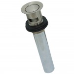 Kingston Brass Push Pop-Up Drain with Overflow, 22 Gauge, Brushed Nickel