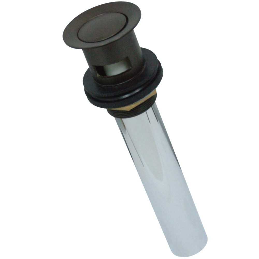 Kingston Brass Push Pop-Up Drain with Overflow, 22 Gauge, Oil Rubbed Bronze Kingston Brass Push Pop-Up Drain with Overflow, 22 Gauge, Oil Rubbed Bronze