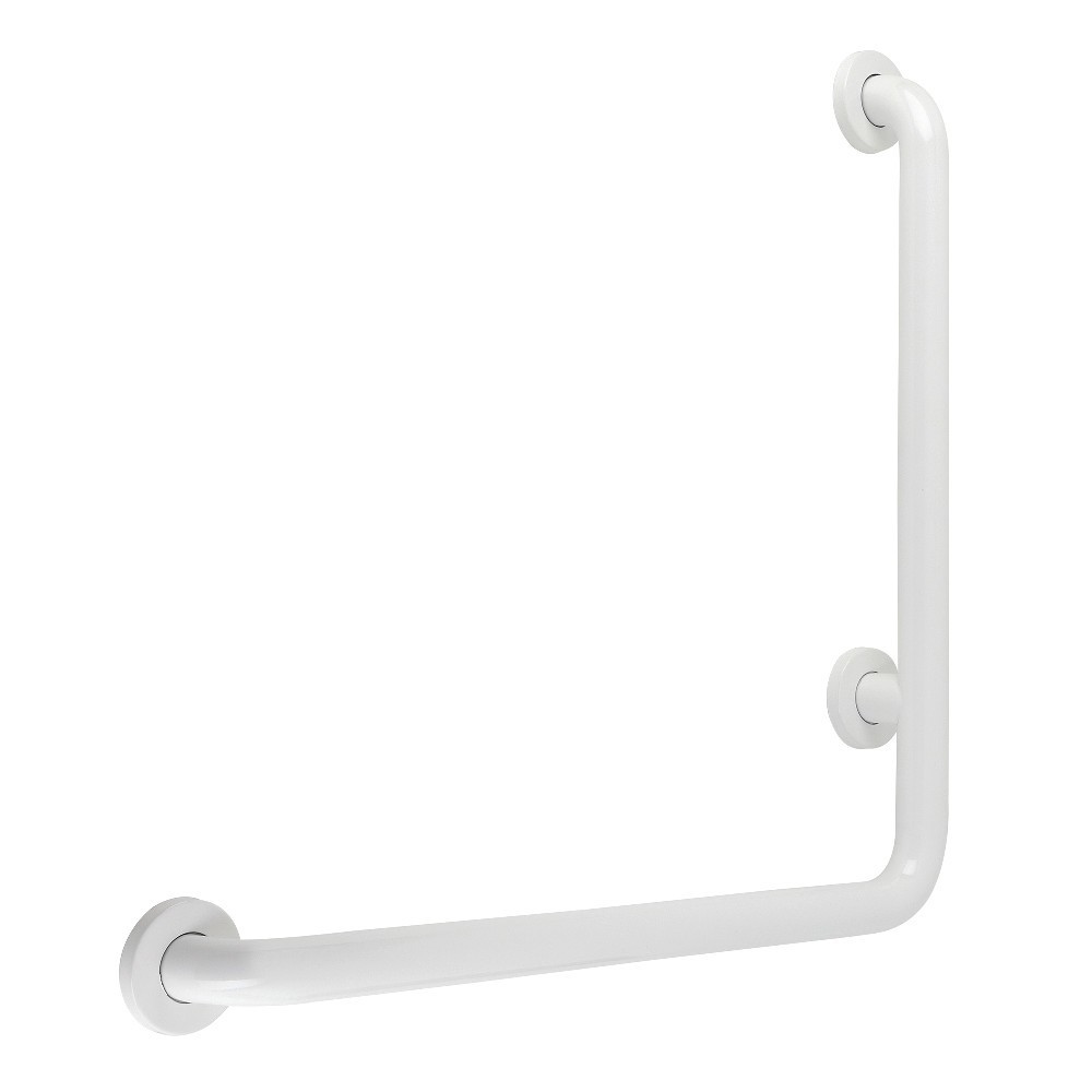 Kingston Brass 24"x 24" L-Shaped Grab Bar - Left Hand, White Kingston Brass 24"x 24" L-Shaped Grab Bar - Left Hand, White