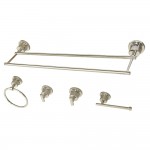 Kingston Brass Concord 5-Piece Bathroom Accessory Sets, Polished Nickel