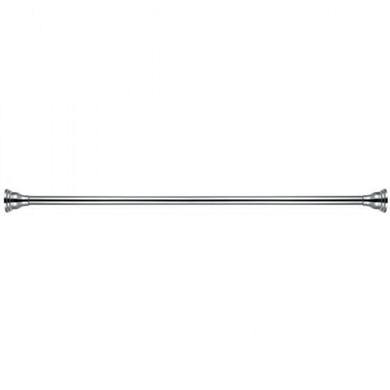 Kingston Brass Americana 72" Tension Shower Rod with Decorative Flange, Polished Chrome