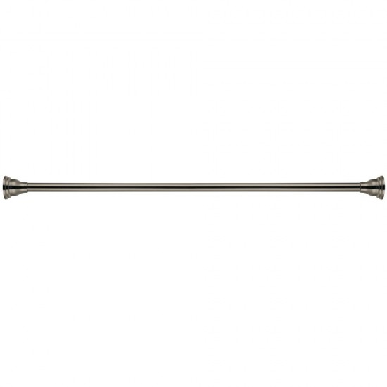 Kingston Brass Americana 72" Tension Shower Rod with Decorative Flange, Brushed Nickel