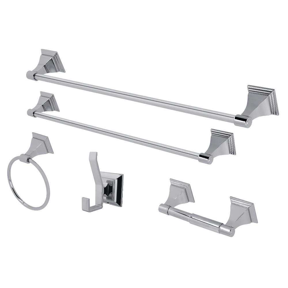 Kingston Brass Monarch 5-Piece Bathroom Accessory Set, Polished Chrome