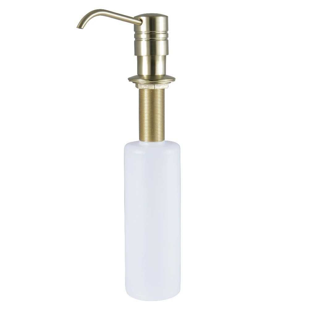 Kingston Brass Straight Nozzle Metal Soap Dispenser, Brushed Brass Kingston Brass Straight Nozzle Metal Soap Dispenser, Brushed Brass