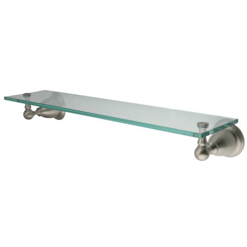 Kingston Brass Heritage Cosmetic Glass Shelf, Brushed Nickel Kingston Brass Heritage Cosmetic Glass Shelf, Brushed Nickel
