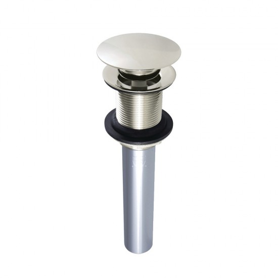 Kingston Brass Push Pop-Up Drain without Overflow Hole, 22 Gauge, Polished Nickel