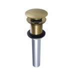 Kingston Brass Push Pop-Up Drain without Overflow Hole, 22 Gauge, Polished Brass