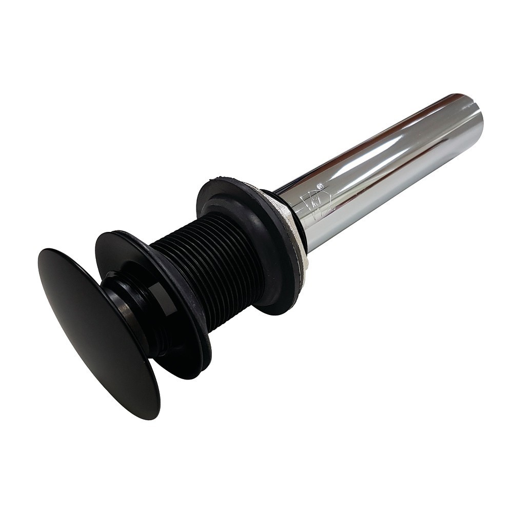Kingston Brass Push Pop-Up Drain without Overflow, 22 Gauge, Matte Black Kingston Brass Push Pop-Up Drain without Overflow, 22 Gauge, Matte Black