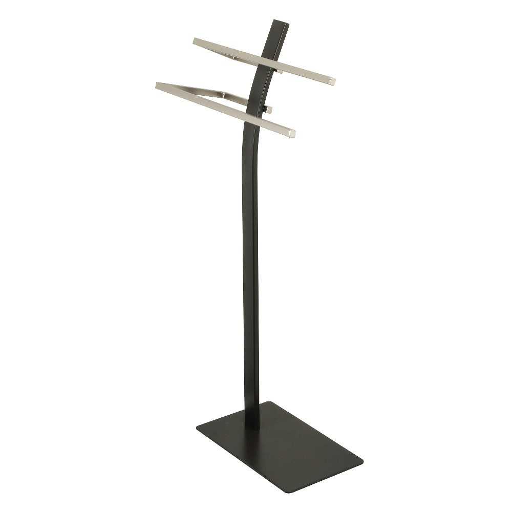 Kingston Brass Edenscape Pedestal Dual Towel Rack, Brushed Nickel