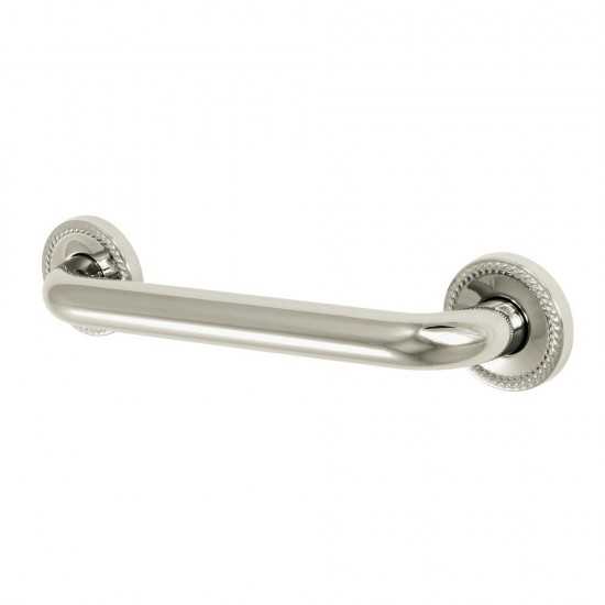 Kingston Brass ROPED 12" Decorative Grab Bar, Polished Nickel