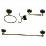 Kingston Brass Water Onyx 4-Piece Bathroom Accessory Set, Brushed Nickel