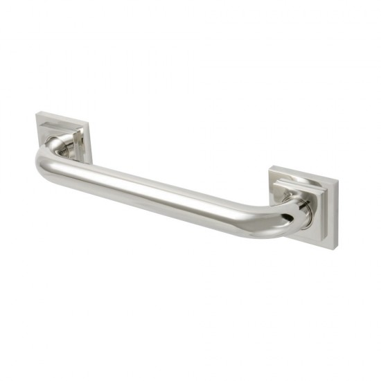 Kingston Brass Claremont 12" Decorative Grab Bar, Polished Nickel