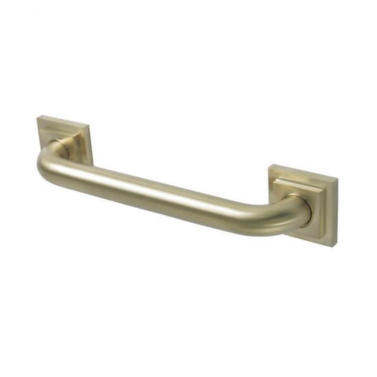 Kingston Brass Claremont 12" Decorative Grab Bar, Brushed Brass