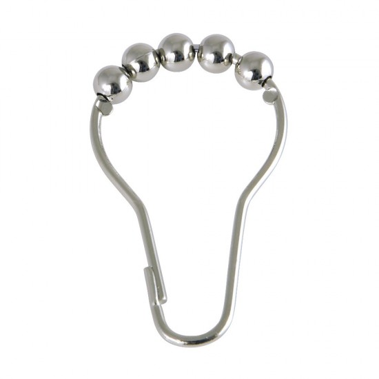 Kingston Brass Edenscape Roller Ball Shower Curtain Rings (12Pcs/Set), Polished Nickel