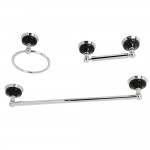 Kingston Brass Water Onyx 3-Piece Bathroom Accessory Set, Polished Chrome