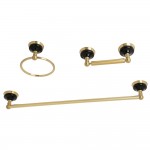 Kingston Brass Water Onyx 3-Piece Bathroom Accessory Set, Brushed Brass