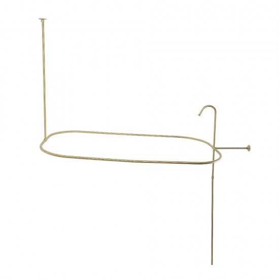 Kingston Brass Oval Shower Riser with Enclosure, Brushed Brass