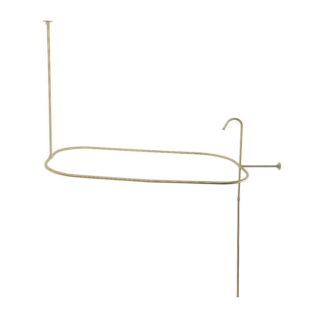 Kingston Brass Oval Shower Riser with Enclosure, Brushed Brass