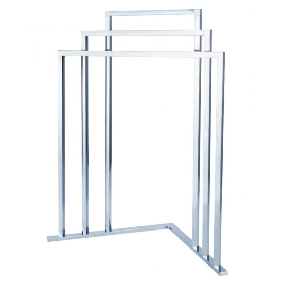 Kingston Brass L Shape 3-Tier Steel Construction Corner Towel Rack, Polished Chrome