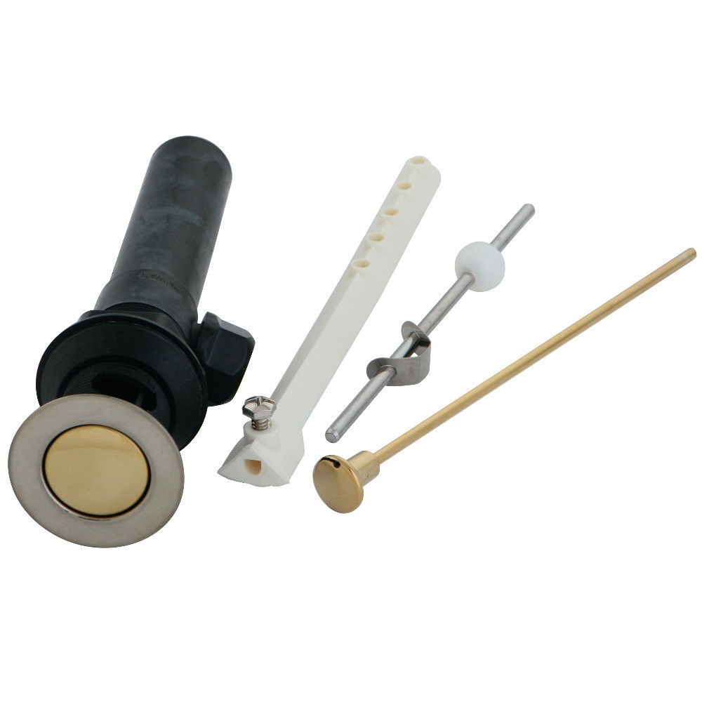 Kingston Brass Plastic Pop-Up Drain with Overflow, Brushed Nickel/Polished Brass Kingston Brass Plastic Pop-Up Drain with Overflow, Brushed Nickel/Polished Brass