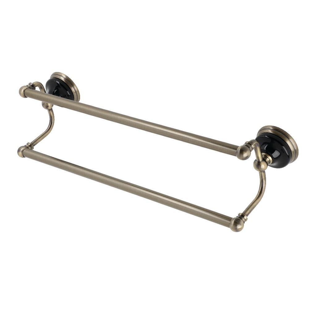 Kingston Brass Water Onyx 24 in. Dual Towel Bar, Antique Brass