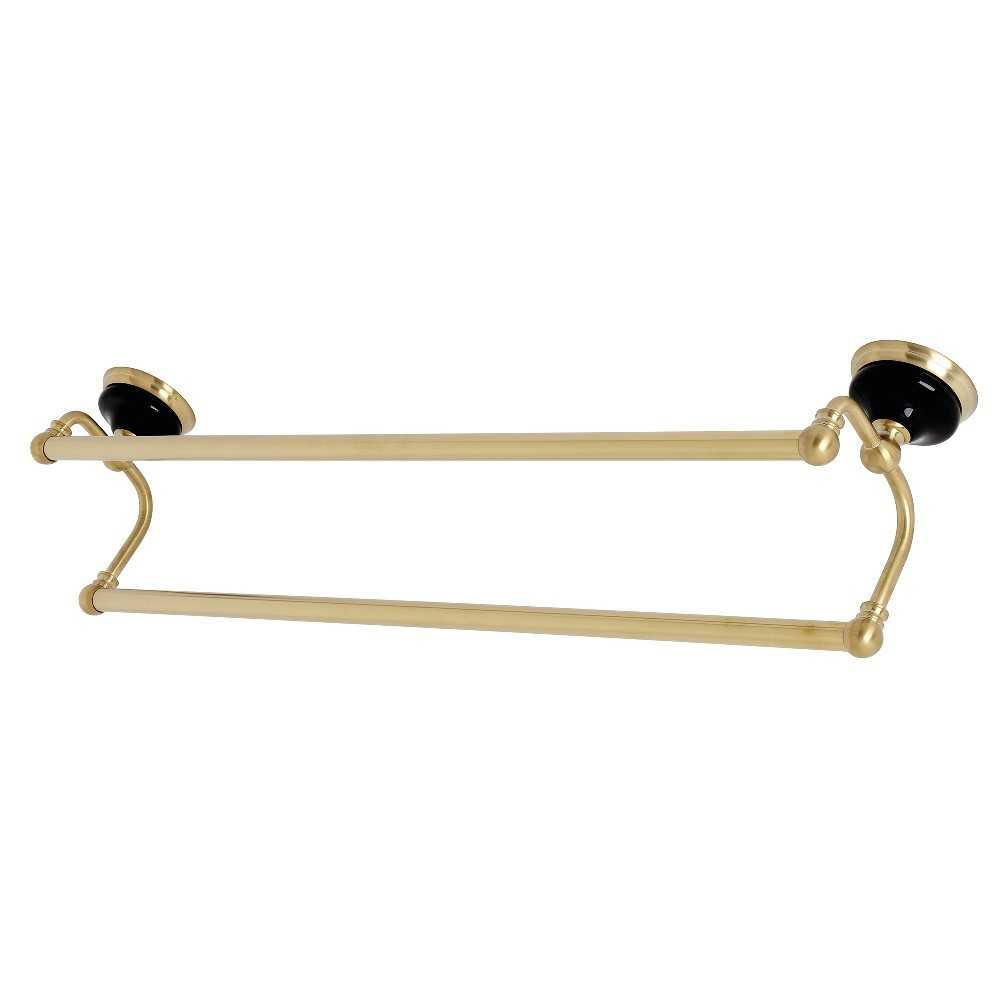 Kingston Brass Water Onyx 24 in. Dual Towel Bar, Brushed Brass