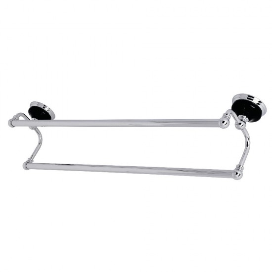 Kingston Brass Water Onyx 24 in. Dual Towel Bar, Polished Chrome