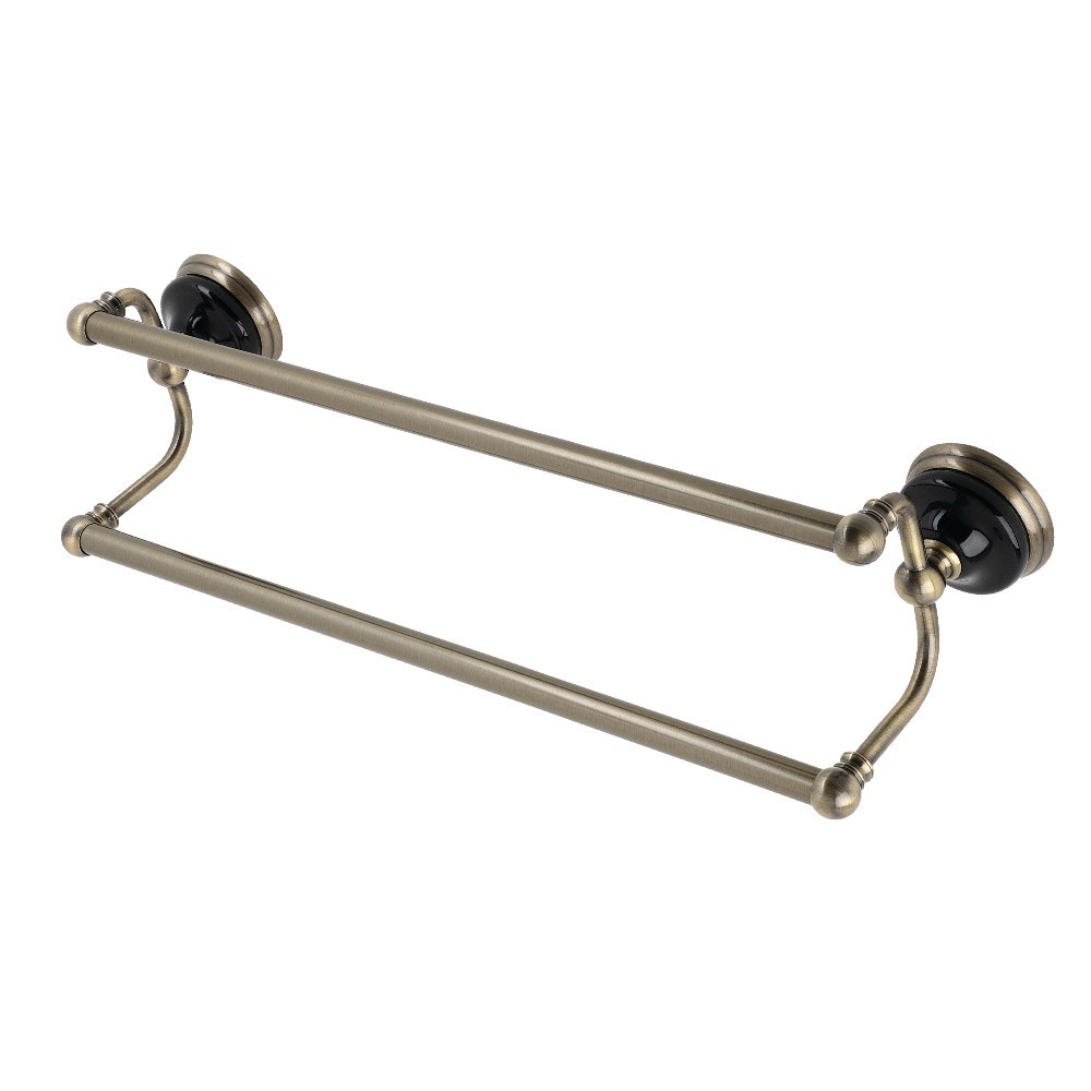 Kingston Brass Water Onyx 24 in. Dual Towel Bar, Antique Brass Kingston Brass Water Onyx 24 in. Dual Towel Bar, Antique Brass