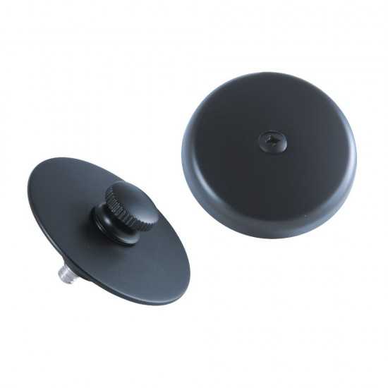 Kingston Brass Tub Drain Stopper with Overflow Plate Replacement Trim Kit, Matte Black