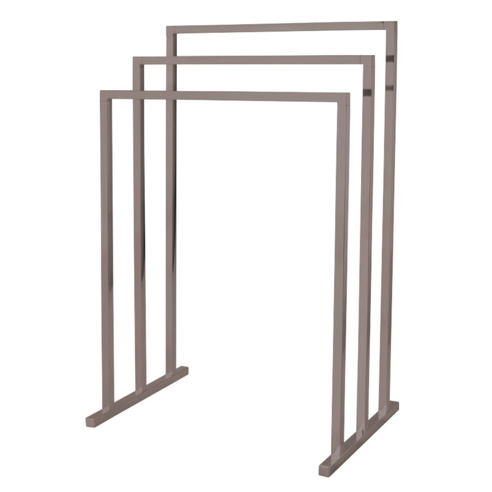 Kingston Brass Pedestal 3-Tier Steel Construction Towel Rack, Brushed Nickel Kingston Brass Pedestal 3-Tier Steel Construction Towel Rack, Brushed Nickel
