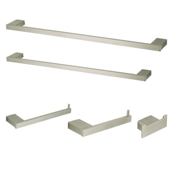 Kingston Brass Metzinger 5-Piece Bathroom Accessory Set, Brushed Nickel