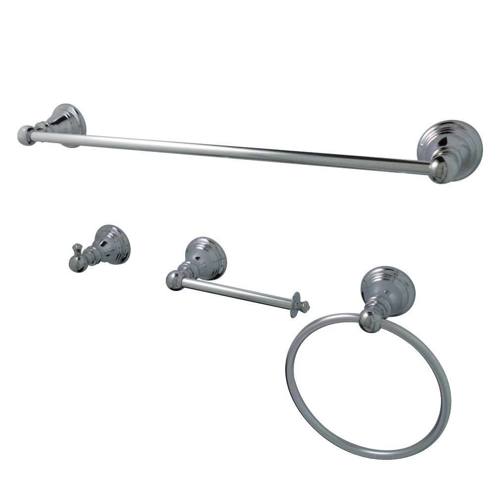 Kingston Brass American Classic 4-Piece Bathroom Accessory Set, Polished Chrome Kingston Brass American Classic 4-Piece Bathroom Accessory Set, Polished Chrome