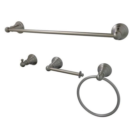 Kingston Brass American Classic 4-Piece Bathroom Accessory Set, Brushed Nickel