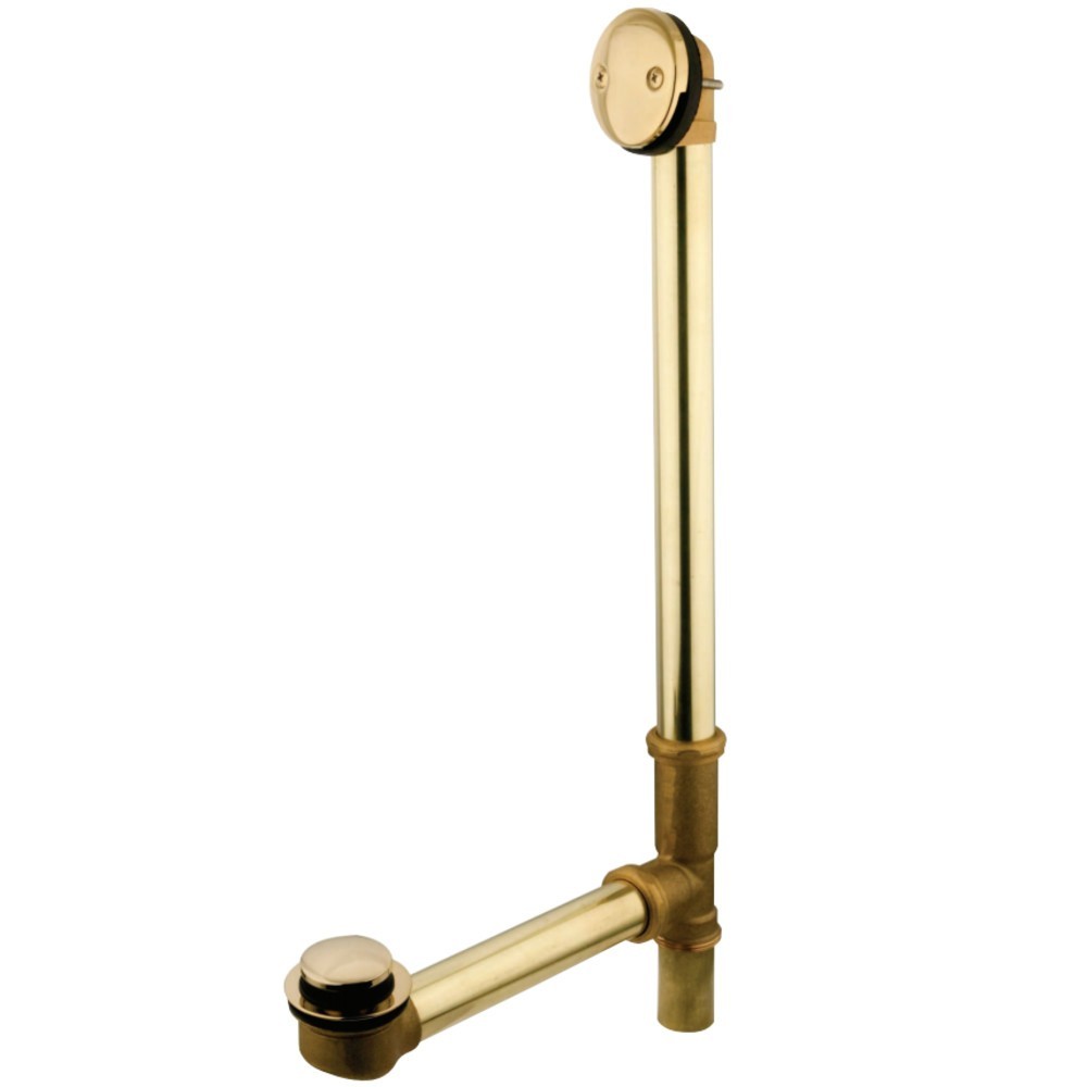 Kingston Brass 18" Tub Waste with Overflow with Tip Toe Drain, Polished Brass