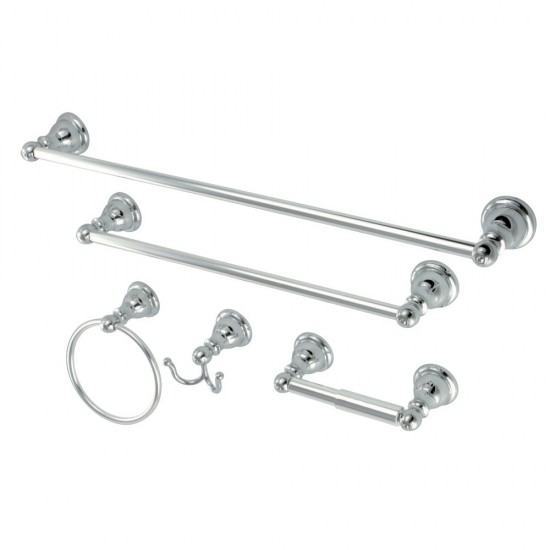 Kingston Brass Santa Fe 5-Piece Bathroom Accessory Set, Polished Chrome