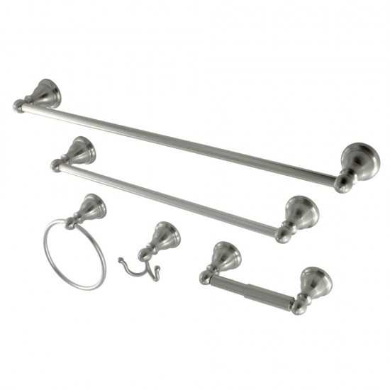 Kingston Brass Santa Fe 5-Piece Bathroom Accessory Set, Brushed Nickel