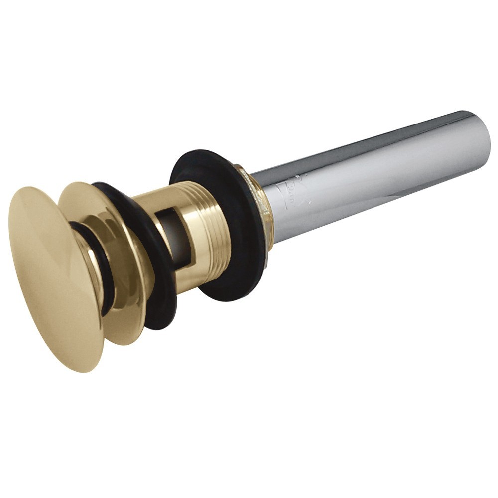 Kingston Brass Push Pop-Up Drain with Overflow Hole, 22 Gauge, Polished Brass Kingston Brass Push Pop-Up Drain with Overflow Hole, 22 Gauge, Polished Brass