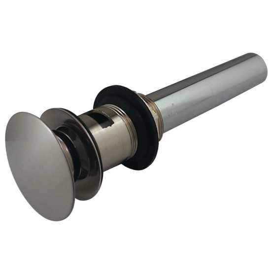 Kingston Brass Push Pop-Up Drain with Overflow Hole, 22 Gauge, Brushed Nickel