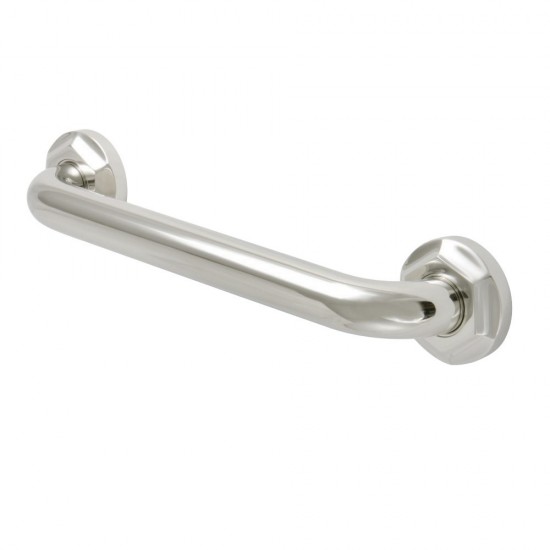 Kingston Brass Metropolitan 12" Decorative Grab Bar, Polished Nickel