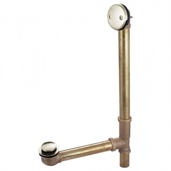 Kingston Brass 16" Bathtub Waste and Overflow Drain, Polished Nickel