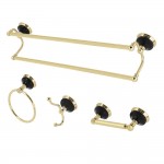 Kingston Brass Water Onyx 4-Piece Bathroom Accessory Set, Polished Brass