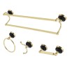 Kingston Brass Water Onyx 4-Piece Bathroom Accessory Set, Polished Brass
